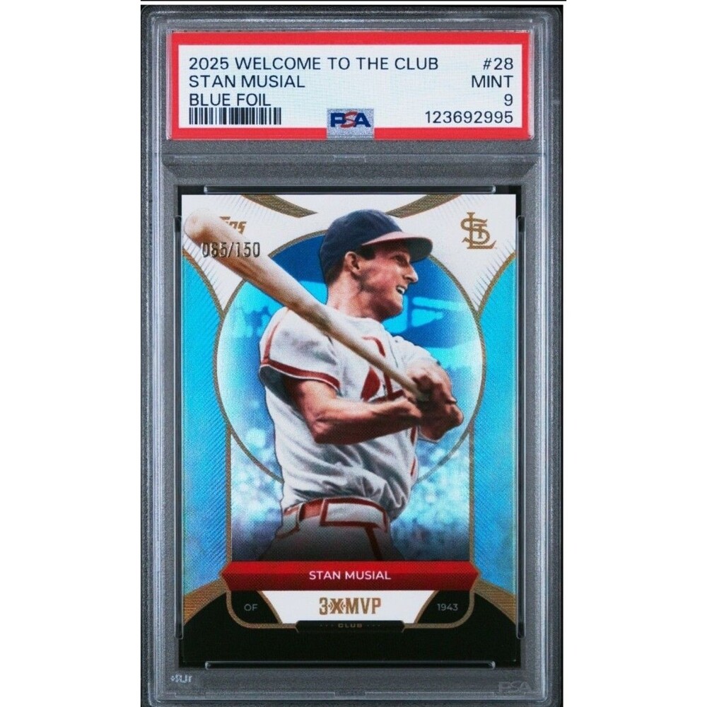 2025 Welcome to the Club Stan Musial Blue Foil #28 PSA 9